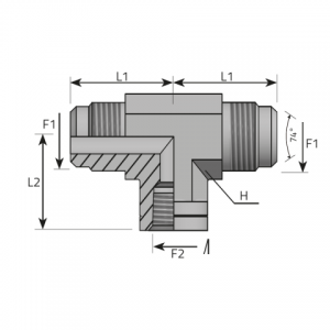 Адаптер - тройник 2 x AG-JIC / 1 x IG-NPT ( центральное соединение). (TMJ.FFN.P)